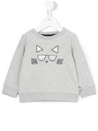 Karl Lagerfeld Kids - Cat Print Sweatshirt - Kids - Cotton/polyester - 24 Mth, Grey