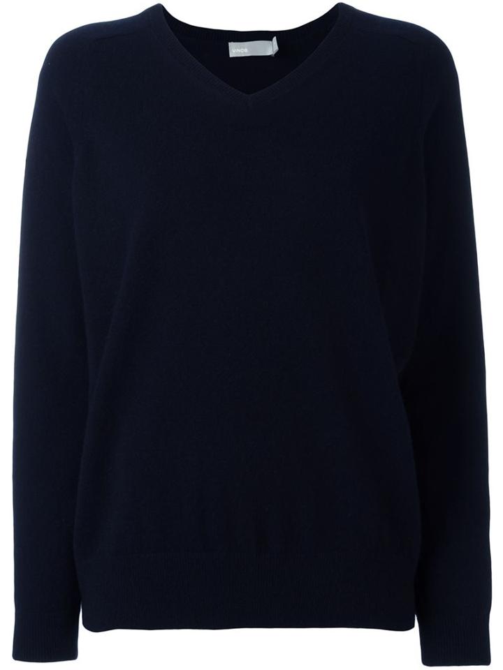 Vince V-neck Jumper, Women's, Size: Medium, Blue, Cashmere