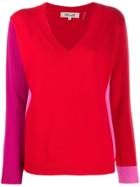 Diane Von Furstenberg Colour-block Knit Jumper - Red