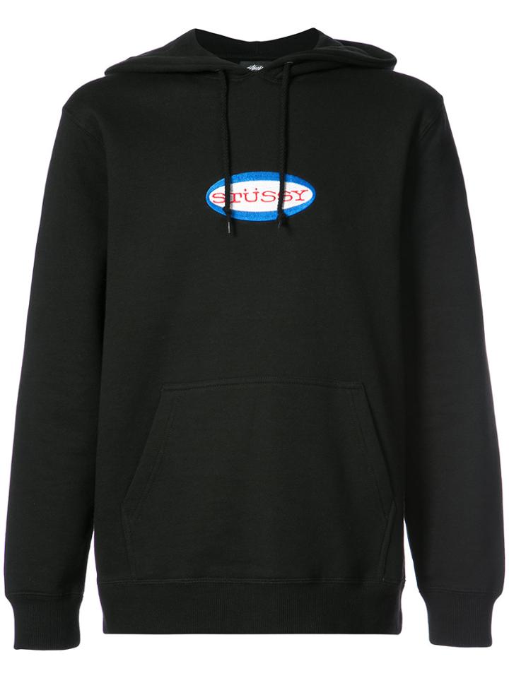 Stussy Logo Applique Hoodie - Black