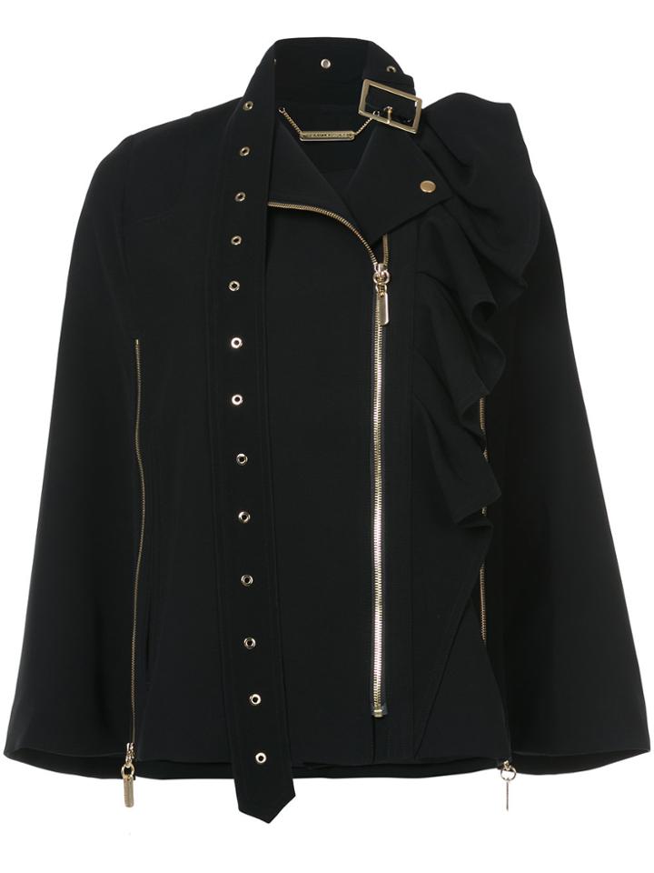 Thomas Wylde Baron Ruffle Detail Jacket - Black