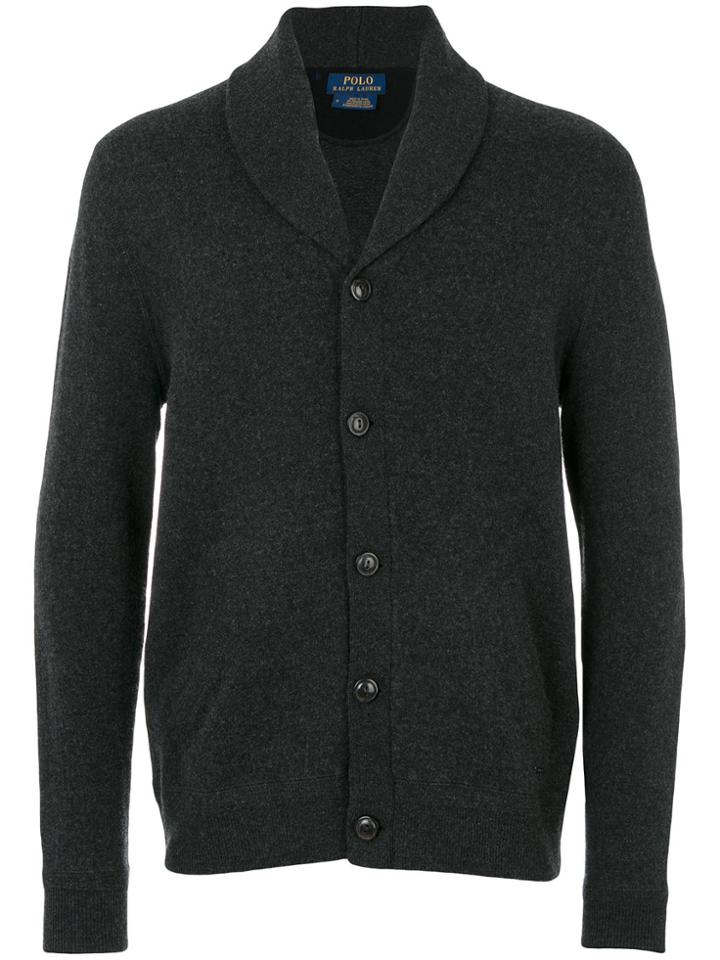 Polo Ralph Lauren Button Down Cardigan With Collar - Grey