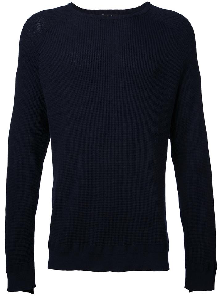 Bassike Waffle Knit Jumper, Men's, Size: Large, Blue, Cotton