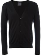 Laneus V Neck Cardigan, Men's, Size: 48, Black, Silk/cashmere