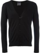 Laneus V Neck Cardigan, Men's, Size: 48, Black, Silk/cashmere