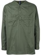 Factotum - Collarless Shirt - Men - Cotton - 46, Green, Cotton