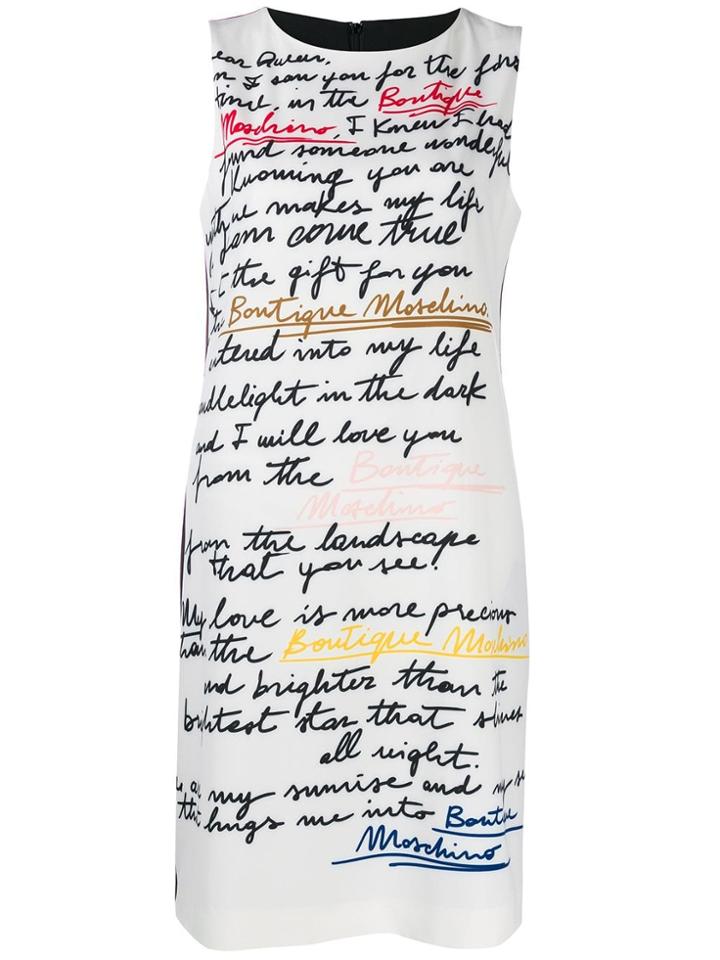 Boutique Moschino Love Letter Print Dress - White