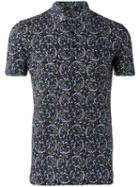 Fendi Paisley Print Polo Shirt, Men's, Size: 56, Blue, Cotton