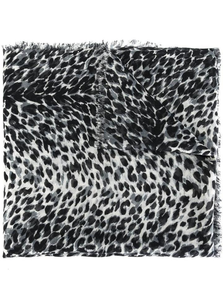 Saint Laurent - Baby Cat Printed Scarf - Women - Silk/cashmere - One Size, Black, Silk/cashmere