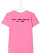 Philosophy Di Lorenzo Serafini Kids Teen Logo Print T-shirt - Pink
