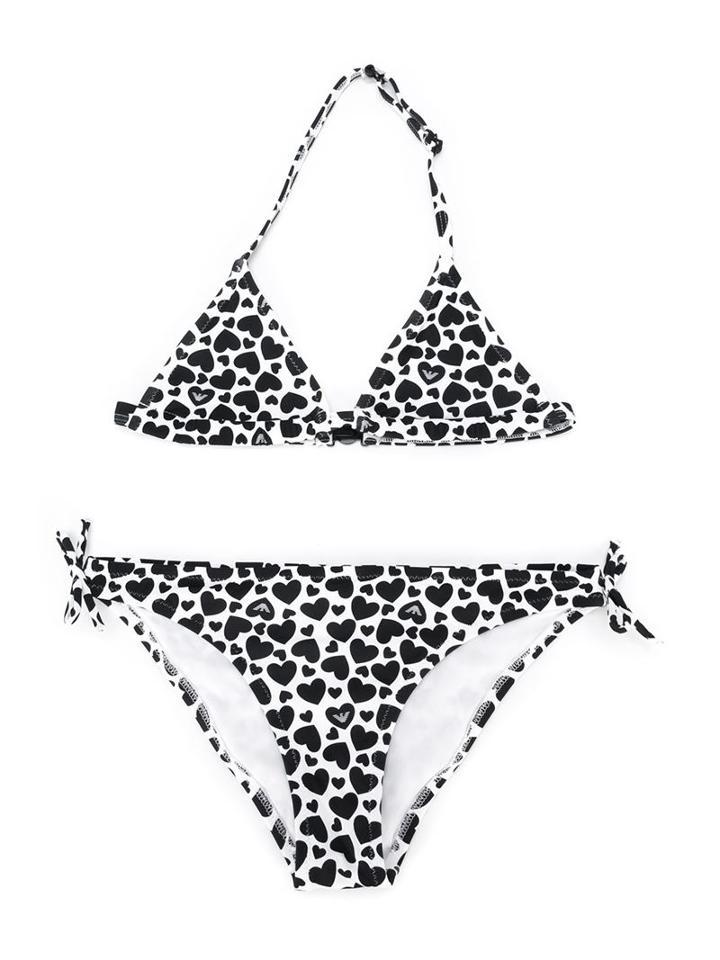 Armani Junior Heart Print Bikini, Girl's, Size: 12 Yrs, Blue