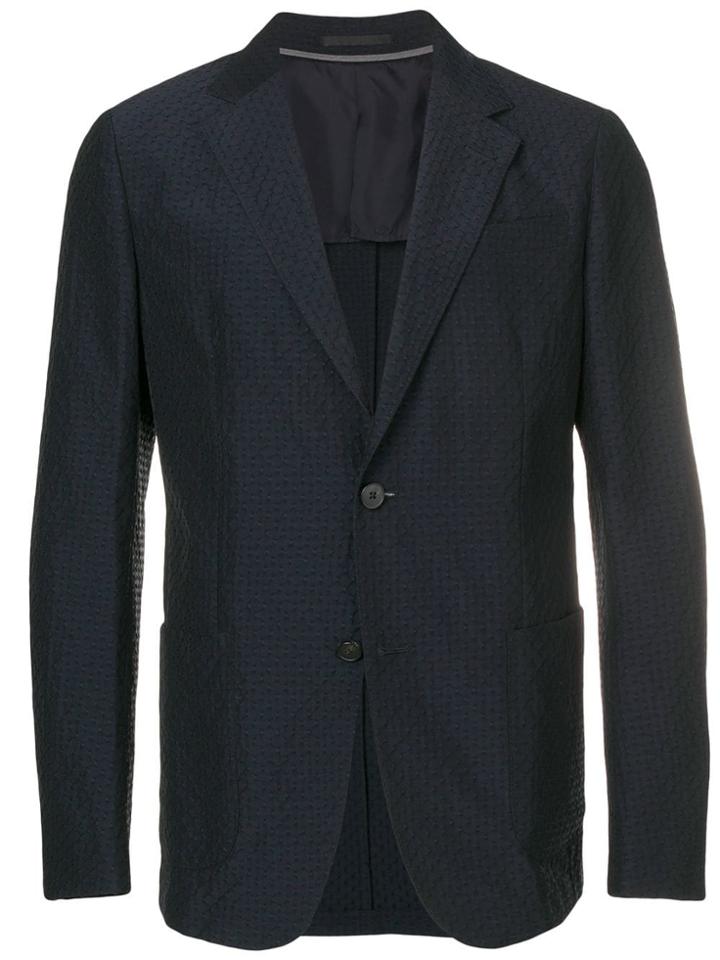 Z Zegna Geometric-pattern Blazer - Blue