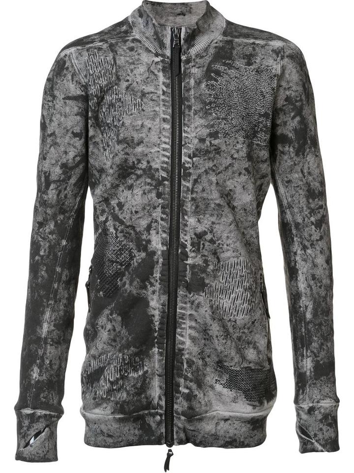 11 By Boris Bidjan Saberi Zipped Jacket, Men's, Size: Medium, Grey, Cotton
