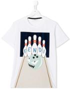 Fendi Kids Teen Monster Bowl T-shirt - White