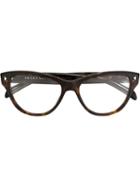 Prada Eyewear Cat Eye Frame Glasses, Brown, Acetate