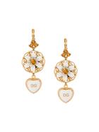 Dolce & Gabbana Dg Heart Dropped Earrings - Metallic