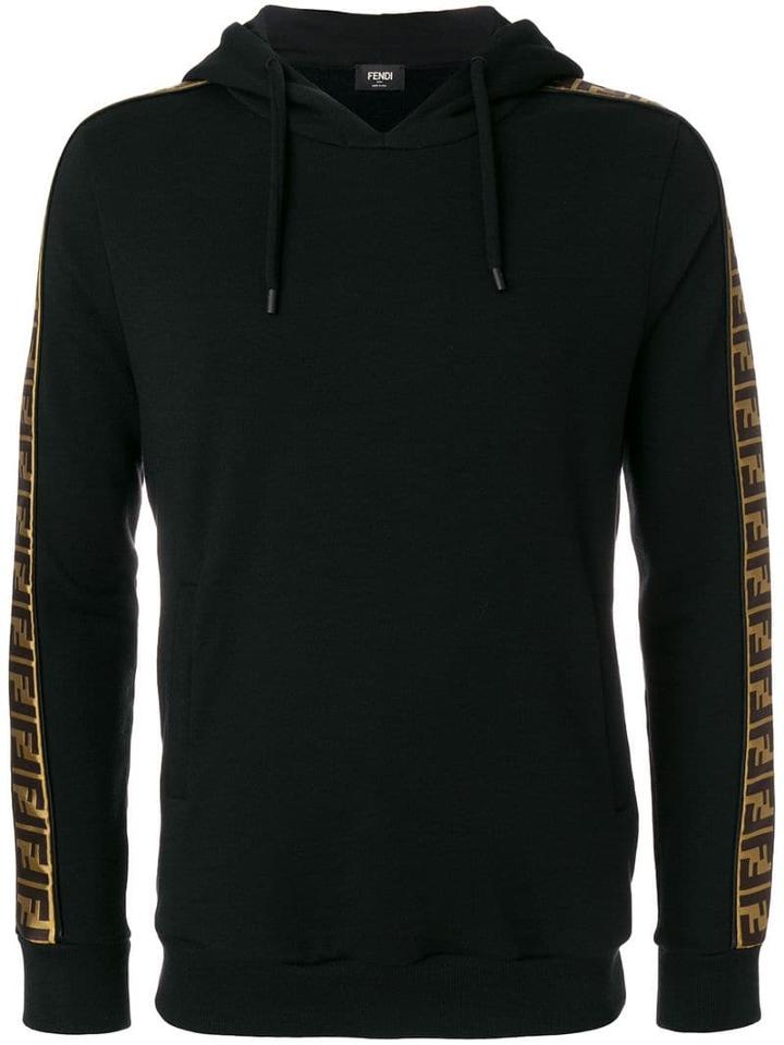 Fendi Logo Panel Hoodie - Black