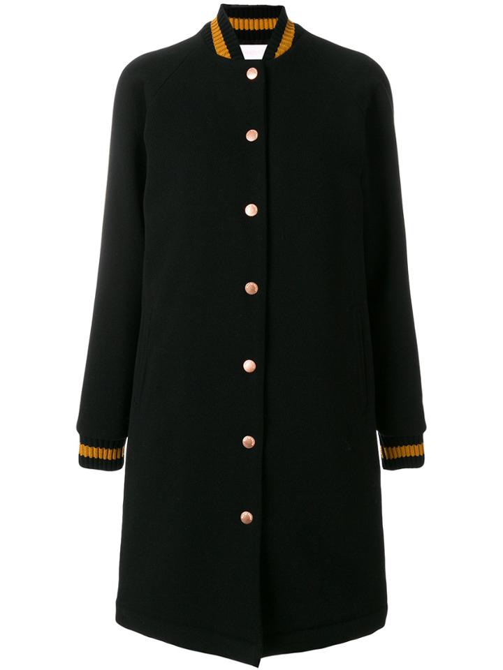 See By Chloé Branded Bomber Coat - Black