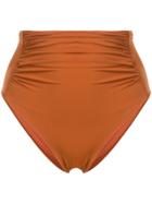 Self-portrait Gathered Bikini Bottoms - Brown