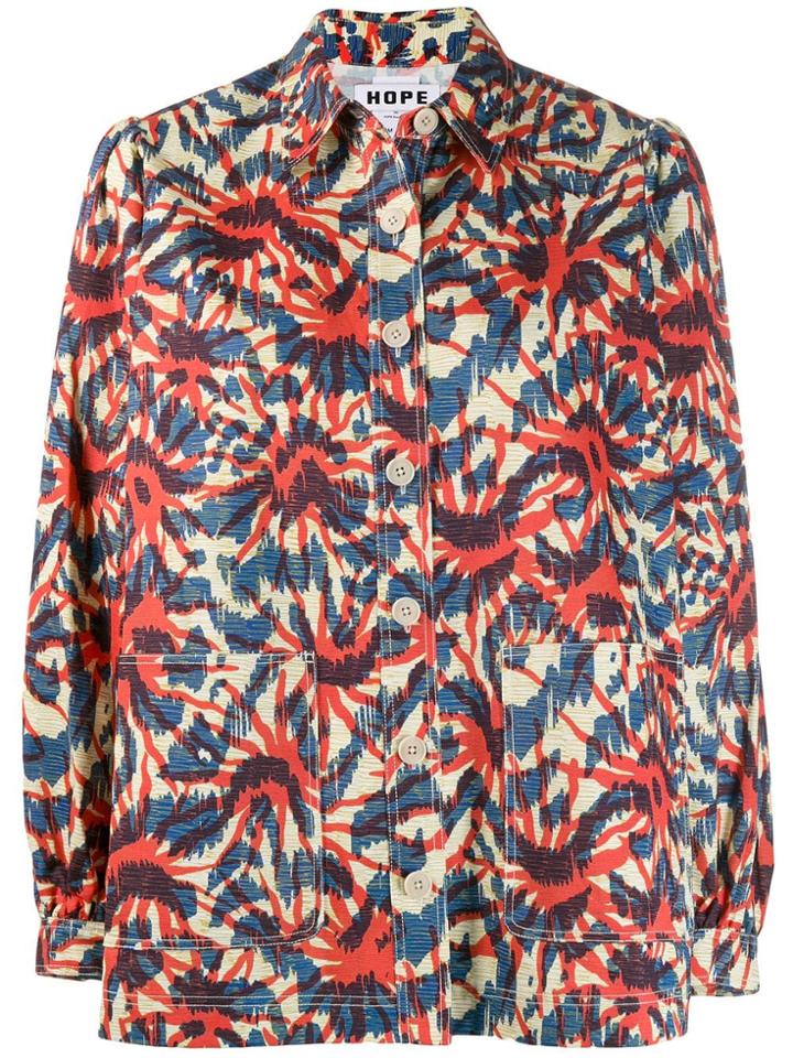 Hope Printed Shirt Jacket - Blue
