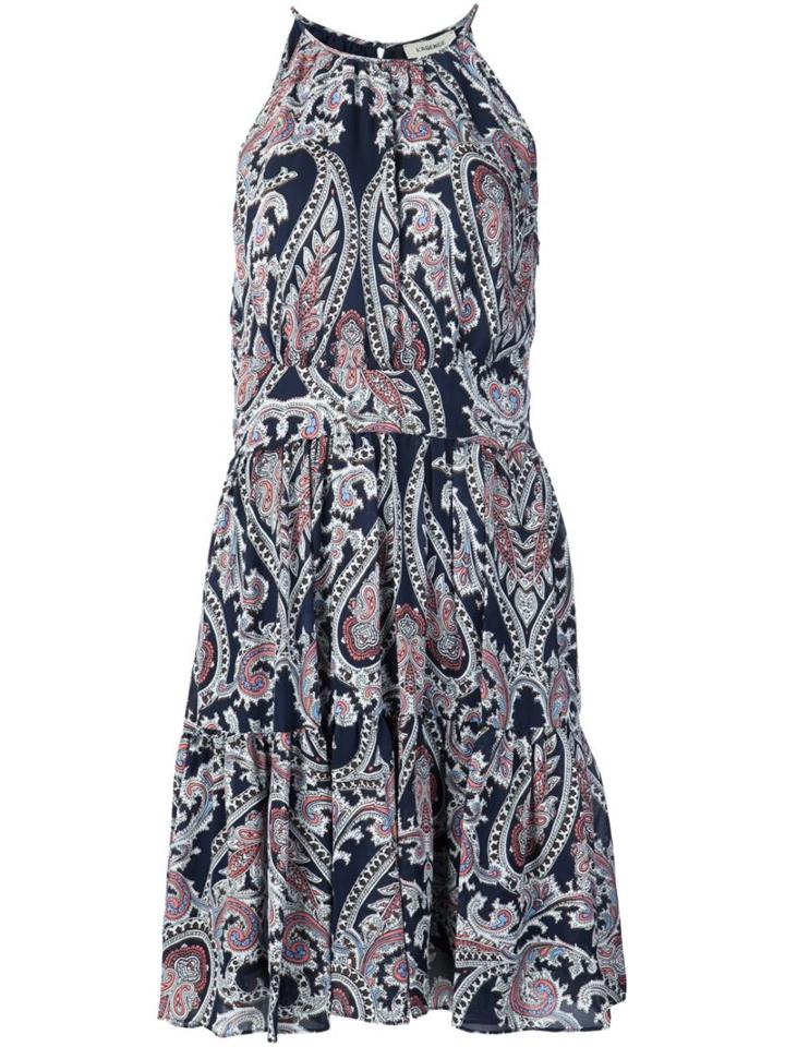 L'agence Paisley Print Dress, Women's, Size: 6, Black, Silk