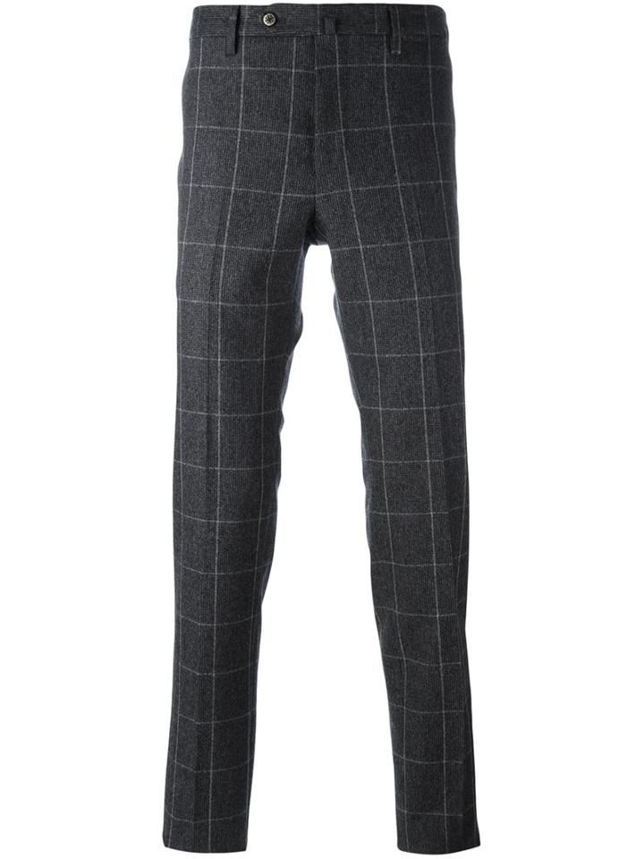 Pt01 Plaid Slim Fit Trousers