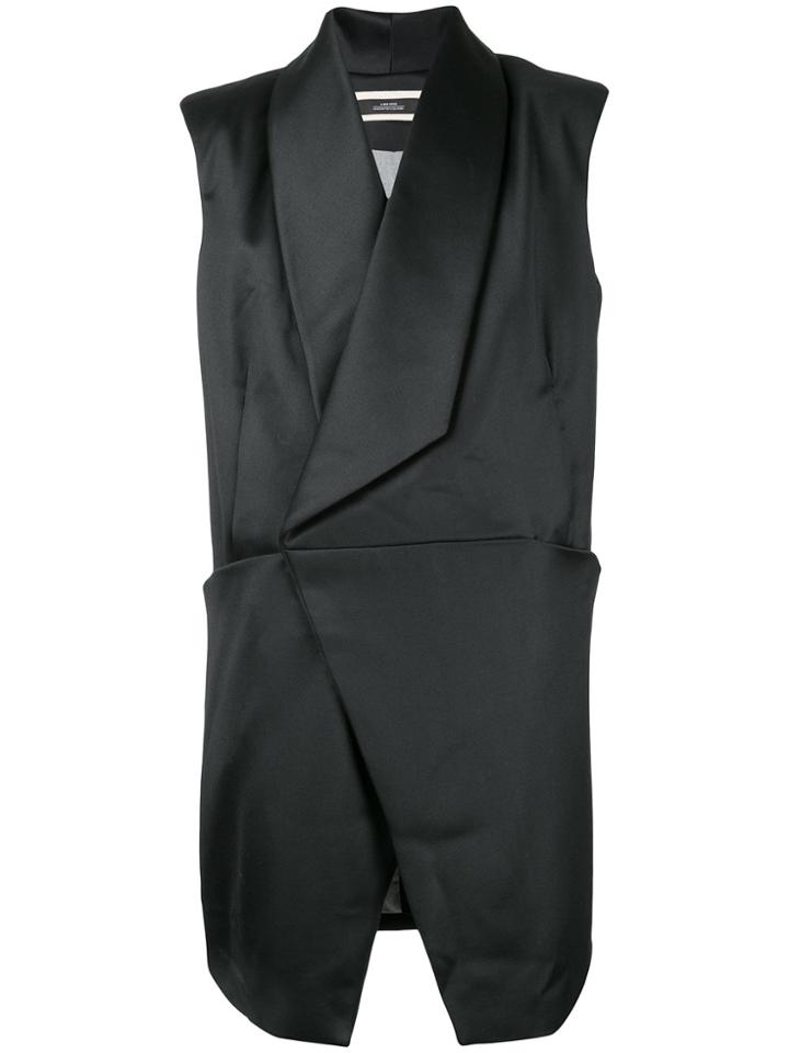 A New Cross Four Pocket Double Breasted Vest - Black