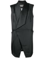 A New Cross Four Pocket Double Breasted Vest - Black