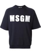 Msgm Striped Logo Print Sweatshirt