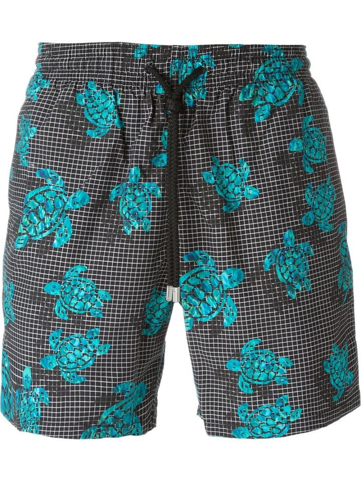 Vilebrequin Checked Turtle Print Swim Shorts