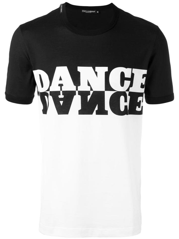 Dolce & Gabbana Dance Print T-shirt, Men's, Size: 48, Black, Cotton