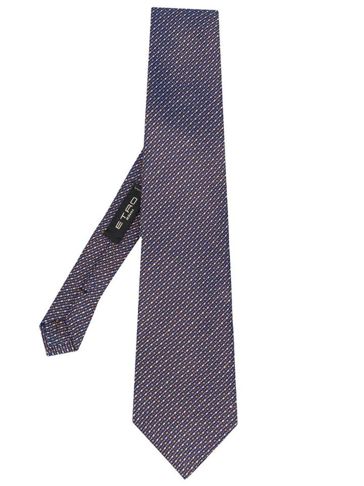 Etro Cross Stitch Tie - Blue
