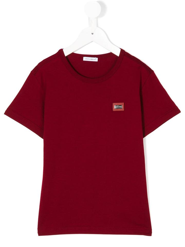 Dolce & Gabbana Kids - Chest Patch T-shirt - Kids - Cotton - 6 Yrs, Red
