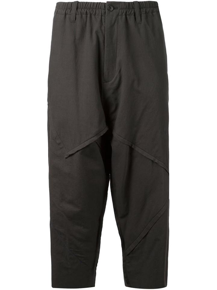 Yohji Yamamoto Drop-crotch Trousers, Men's, Size: 3, Grey, Cotton/polyester/rayon