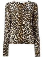 Equipment Leopard Print Sweater, Women's, Size: Small, Brown, Silk/cashmere