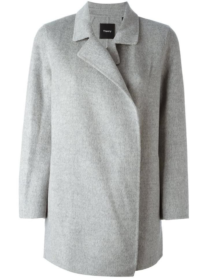 Theory Short Coat, Women's, Size: Xs, Grey, Cashmere/wool