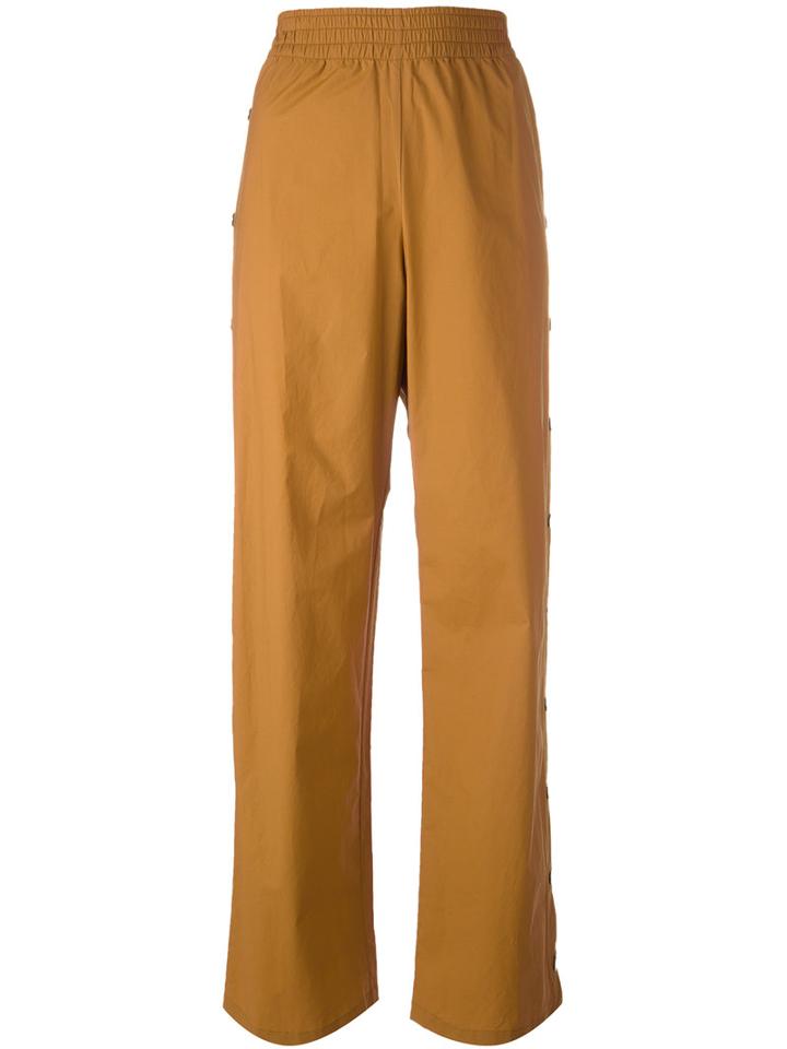 Maison Margiela Fluid Straight Leg Trousers, Women's, Size: 40, Brown, Cotton/polyamide/polyurethane