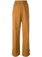 Maison Margiela Fluid Straight Leg Trousers, Women's, Size: 40, Brown, Cotton/polyamide/polyurethane