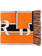 Burberry Logo Knit Cashmere Scarf - Orange