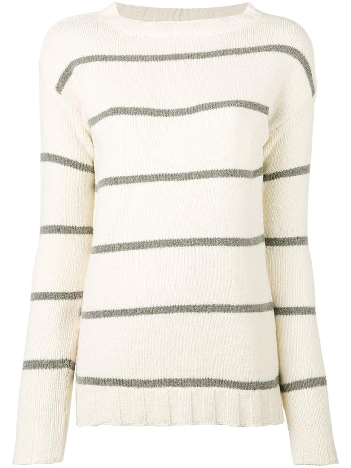 Eleventy - Striped Jumper - Women - Cotton/polyamide - M, Women's, Nude/neutrals, Cotton/polyamide