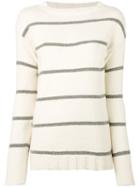 Eleventy - Striped Jumper - Women - Cotton/polyamide - M, Women's, Nude/neutrals, Cotton/polyamide