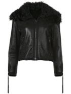 Oscar De La Renta Zipped Shearling Jacket - Black