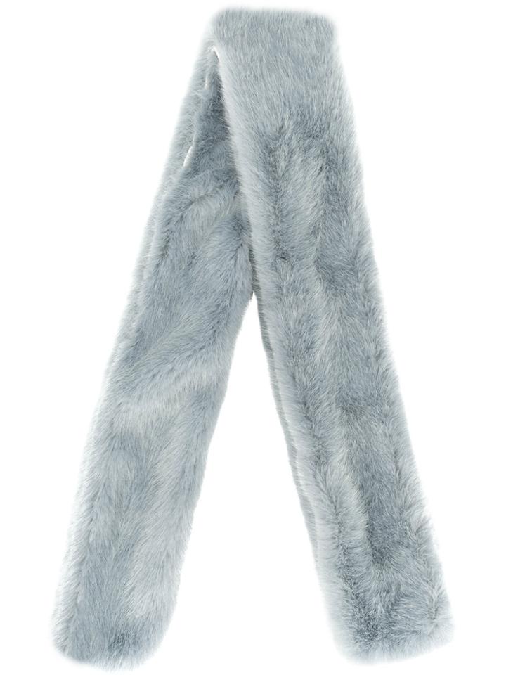 The Gigi Synthetic Fur Scarf - Blue