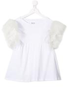 Douuod Kids Teen Tulle Panel T-shirt - White