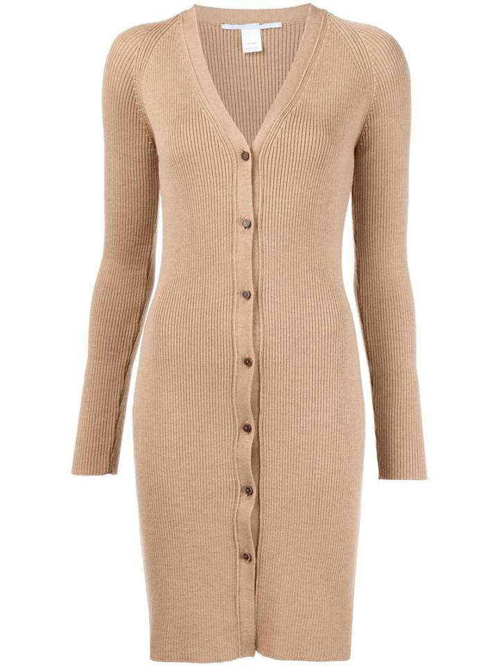 Rosetta Getty Long Cardigan, Women's, Size: Large, Nude/neutrals, Wool