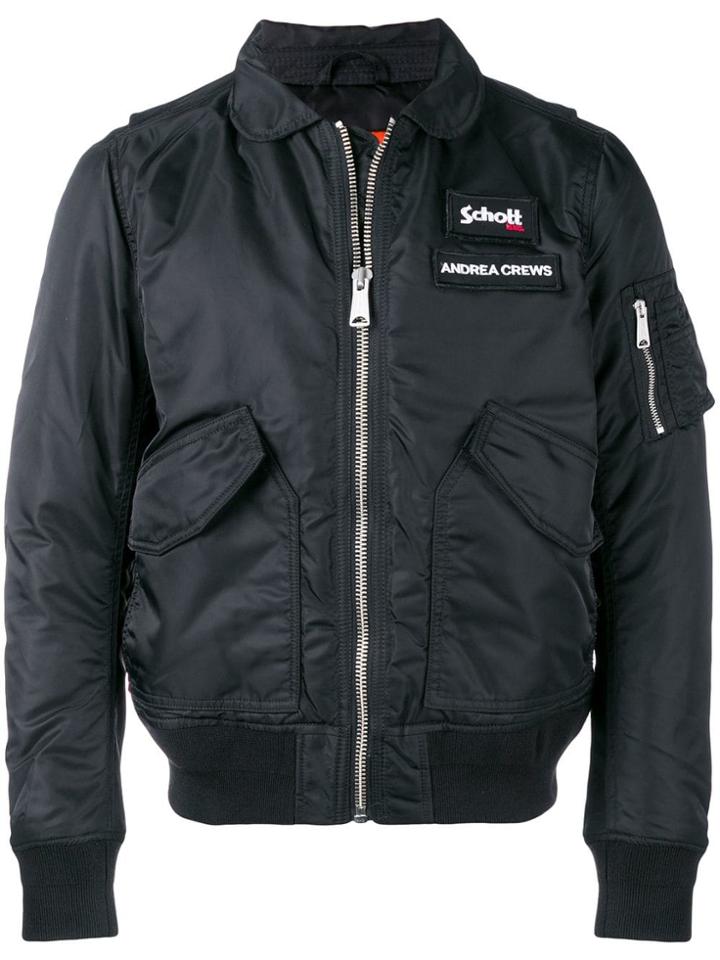 Andrea Crews Logo Bomber Jacket - Black