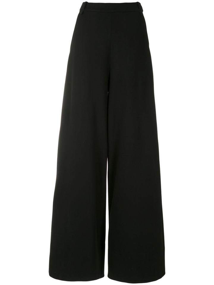 Gloria Coelho Slit Pockets Wide Leg Trousers - Black