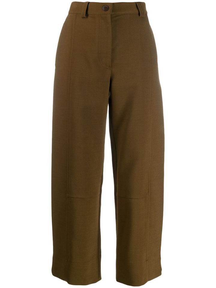 See By Chloé Cropped Straight-leg Trousers - Brown