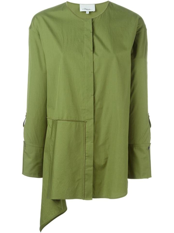 3.1 Phillip Lim Asymmetric Blouse, Women's, Size: 4, Green, Cotton