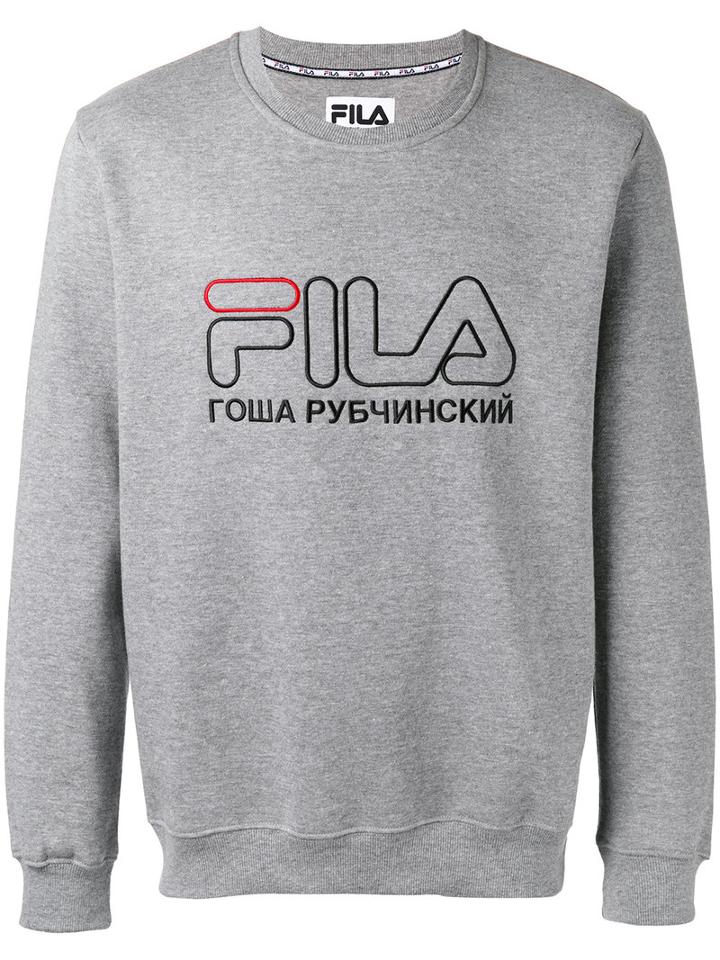 Gosha Rubchinskiy Logo Print T-shirt, Men's, Size: Xs, Grey, Cotton/polyester